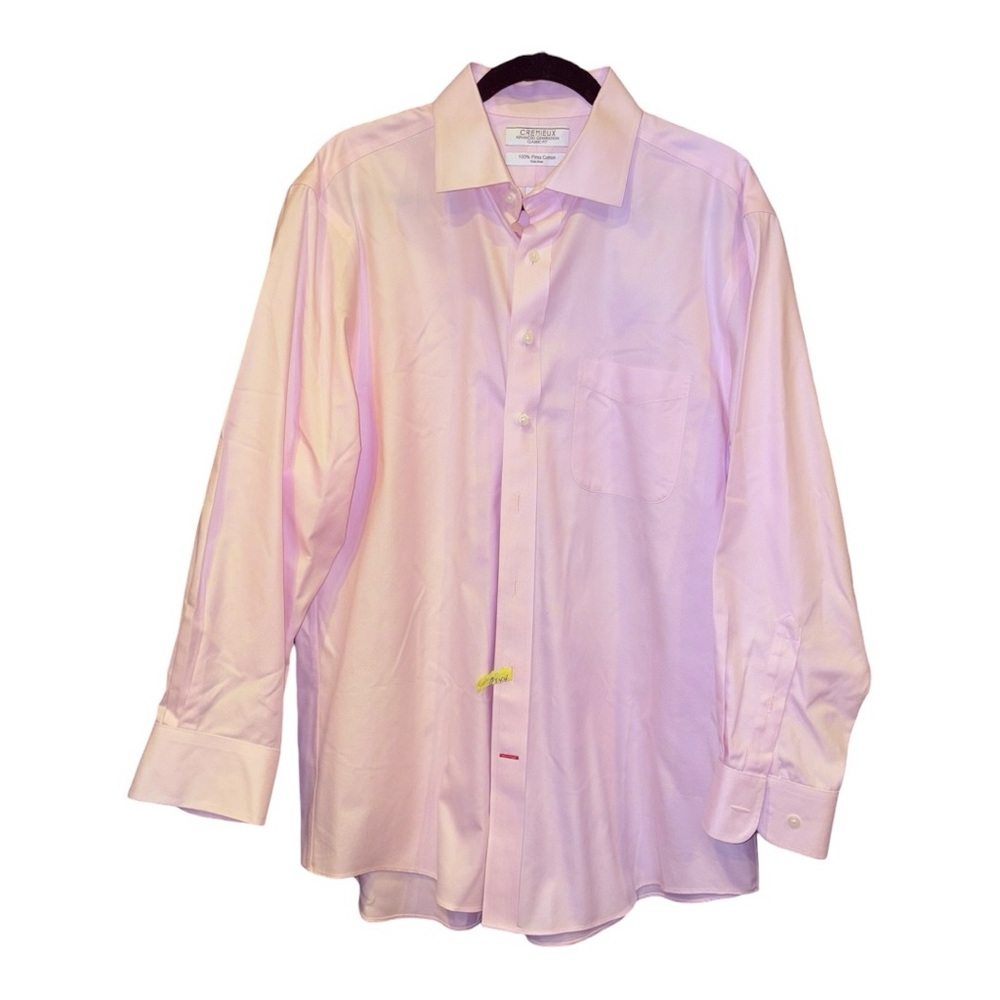 Cremieux Pima Cotton Dress Shirt Pink Non Iron 17 33 AR19